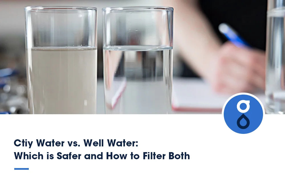 Comparison of city water vs well water quality in glasses with filtration solutions