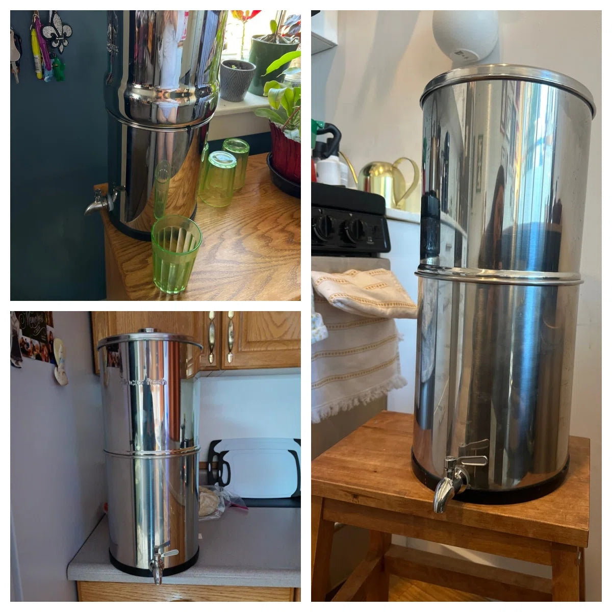 2.25G Gravity-fed Water Filter System, Stainless-Steel System with 2 Filters
