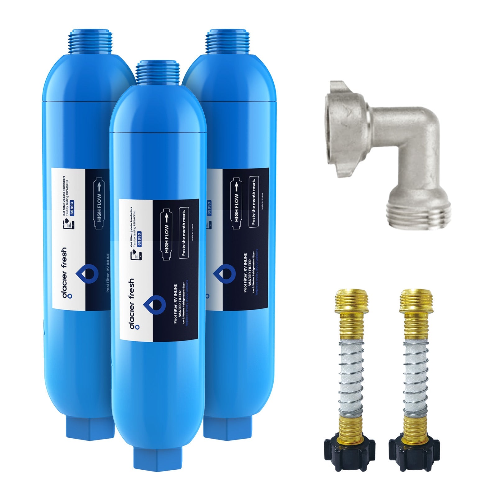 Glacier Fresh Replacement for RV Inline Water Filter, 2-Pack