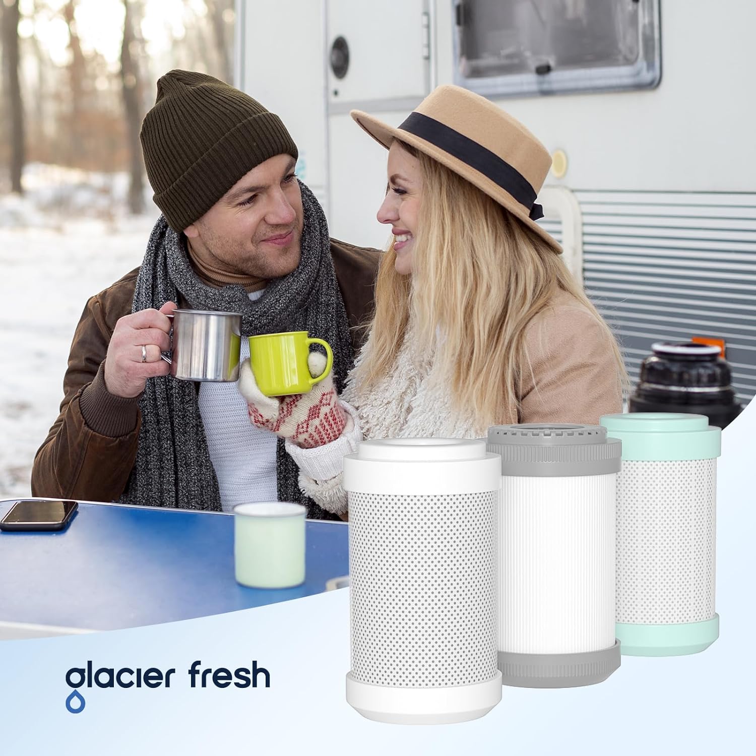 AUQAGO RV Water Filter System, 3 Stage Premium RV Water Filtration System, for RVs, Campers