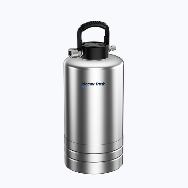 Glacier Fresh Portable RV Water Softener, 16,000 Grain with Stainless Steel Garden Hose Quick Connects for RVs