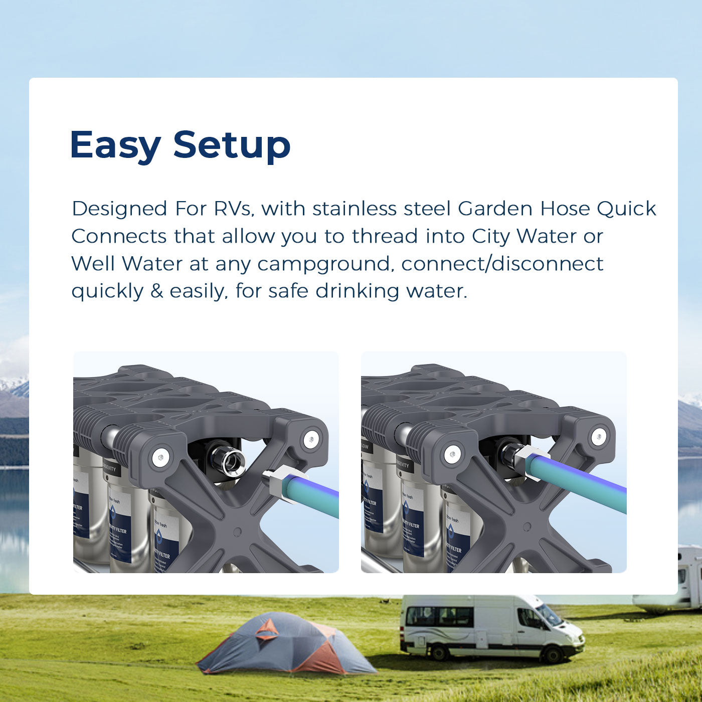 rv water filter installation step