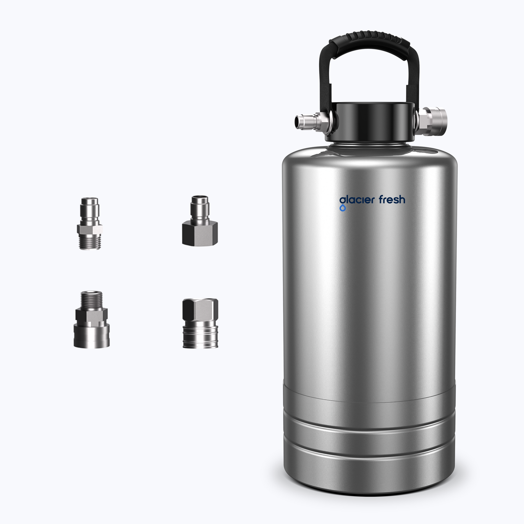 Glacier Fresh Portable RV Water Softener, 16,000 Grain with Stainless Steel Garden Hose Quick Connects for RVs