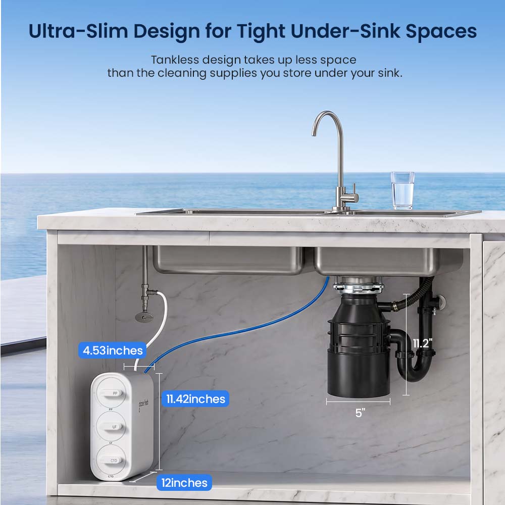 Glacier Fresh U06 Under Sink Ultra Filtration Water Filter System | Remove Sediment, Bacteria,Chlorine, VOCS