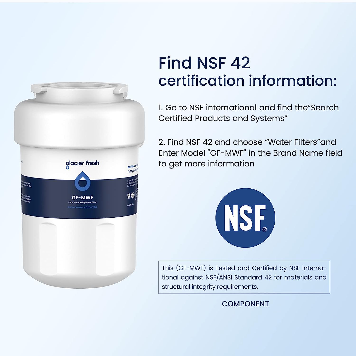 Glacier Fresh GF-MWF Compatible with GE MWF Refrigerator Water Filter, 3-Pack