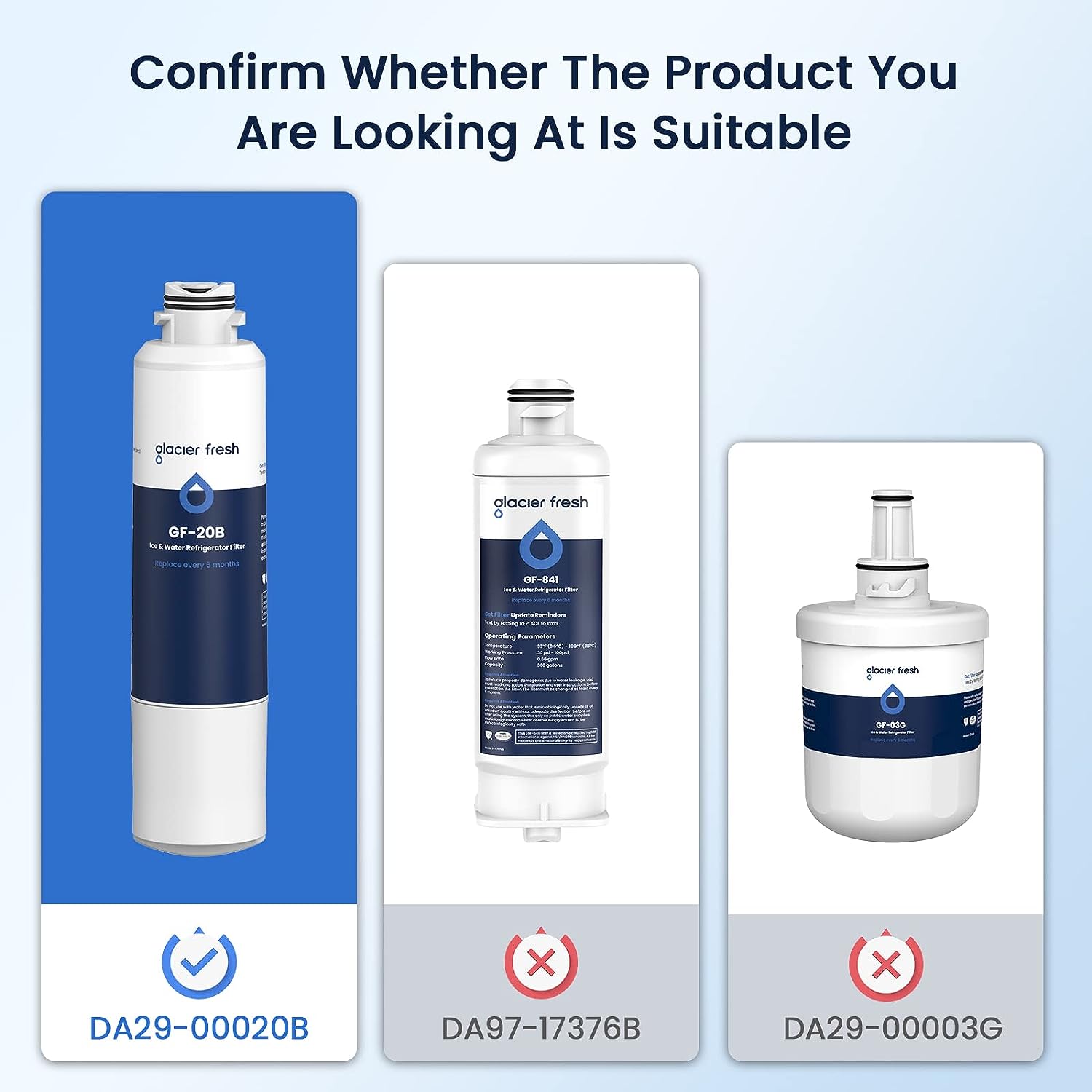 3-Pack Compatible with samsung HAF-CIN, HAF-CIN/EXP, RF4289HARS Water Filter by Glacier Fresh