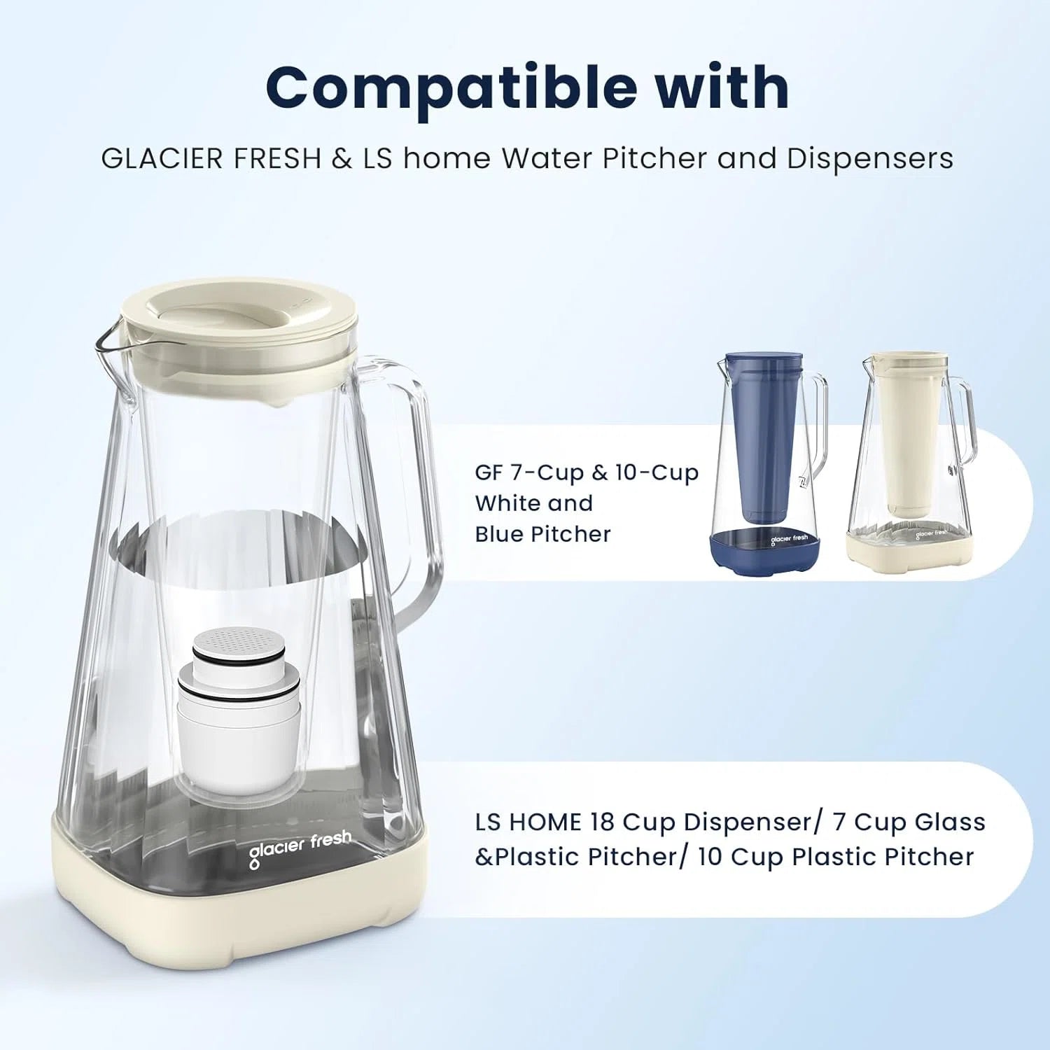 Purela P04 Glass Water Filter Pitcher 10 Cup, No Plastic Water Pitcher