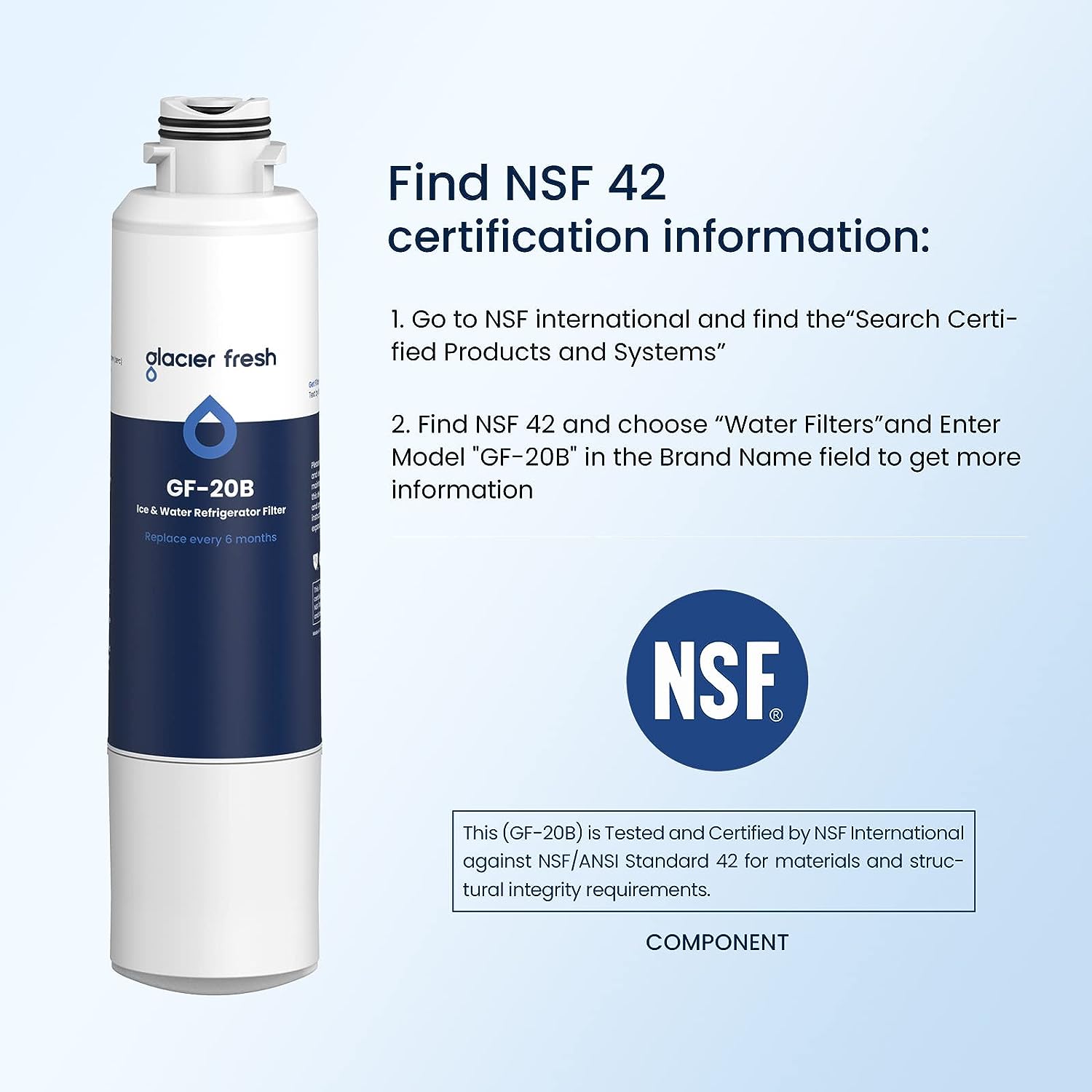 Glacier Fresh Ersatz für Samsung DA29-00020B, HAF-CIN Kühlschrank-Wasserfilter