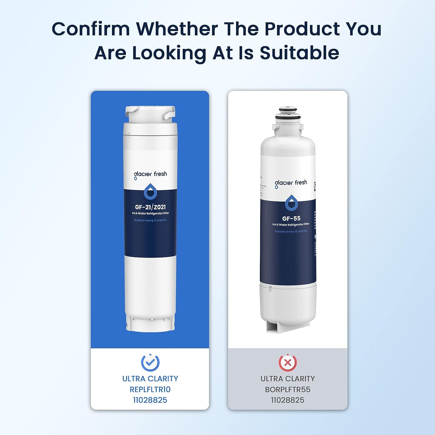 Glacier Fresh Replacement for Bosch 644845, 9000077104, Ultra Clarity REPLFLTR10 Refrigerator Water Filter, 3-Pack