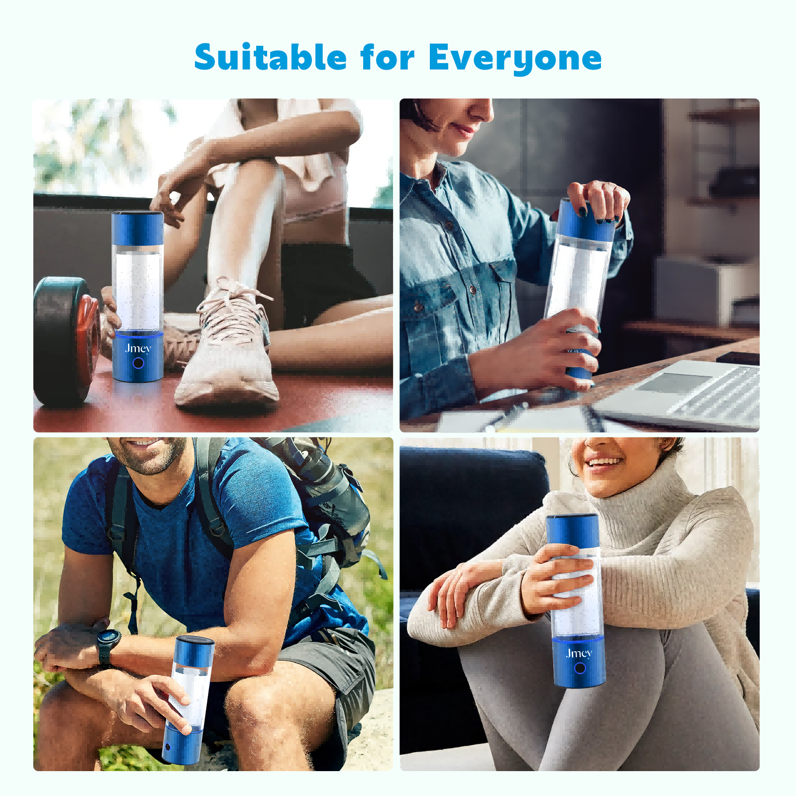 Hydrogen Water Bottle, Portable Rechargeable Hydrogen Water Generator, Hydrogen Rich Water Glass Cup Water Ionizer Machine