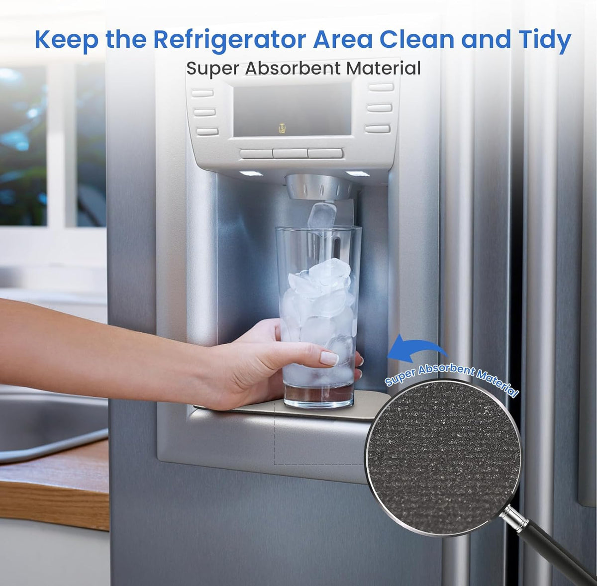 Glacier Fresh Refrigerator Water Drip Tray Cache For Fridge Water Dispenser From Water Splatter and Spills, 2-Pack