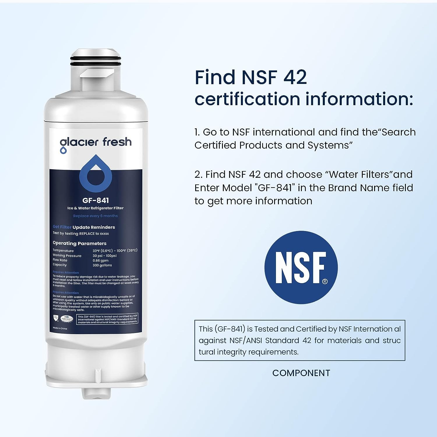 Fridge Filter Compatible Samsung RF28R7201SR, RF28R7351SG Made by Glacierfresh, 3-Pack