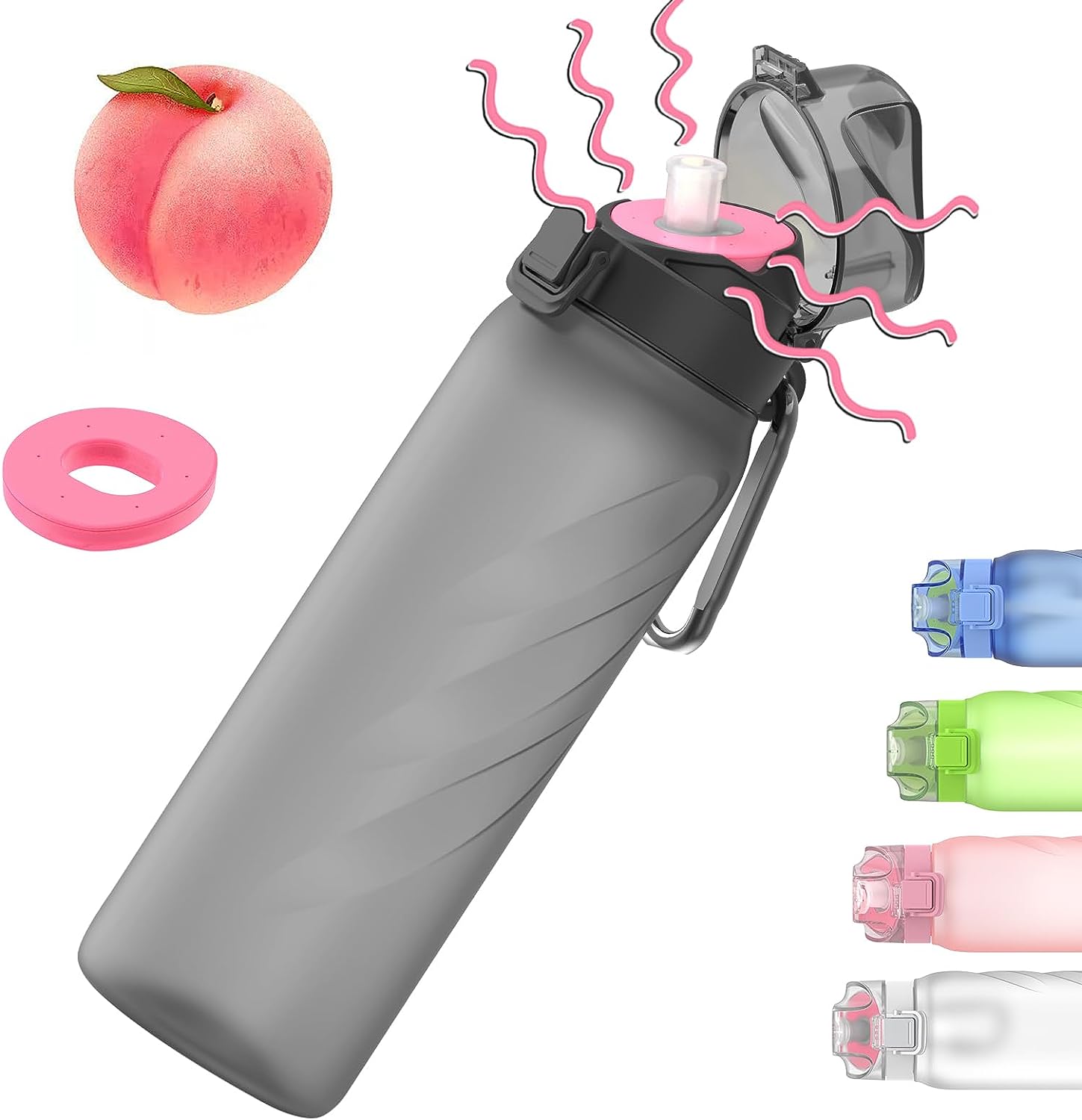 JMEY-Flasche mit Aromakapseln, 32 oz Duftwasserbecher mit Strohhalm – BPA-frei, auslaufsicher, geeignet für Reisen, Fitnessstudio, Zuhause, im Freien und in der Schule