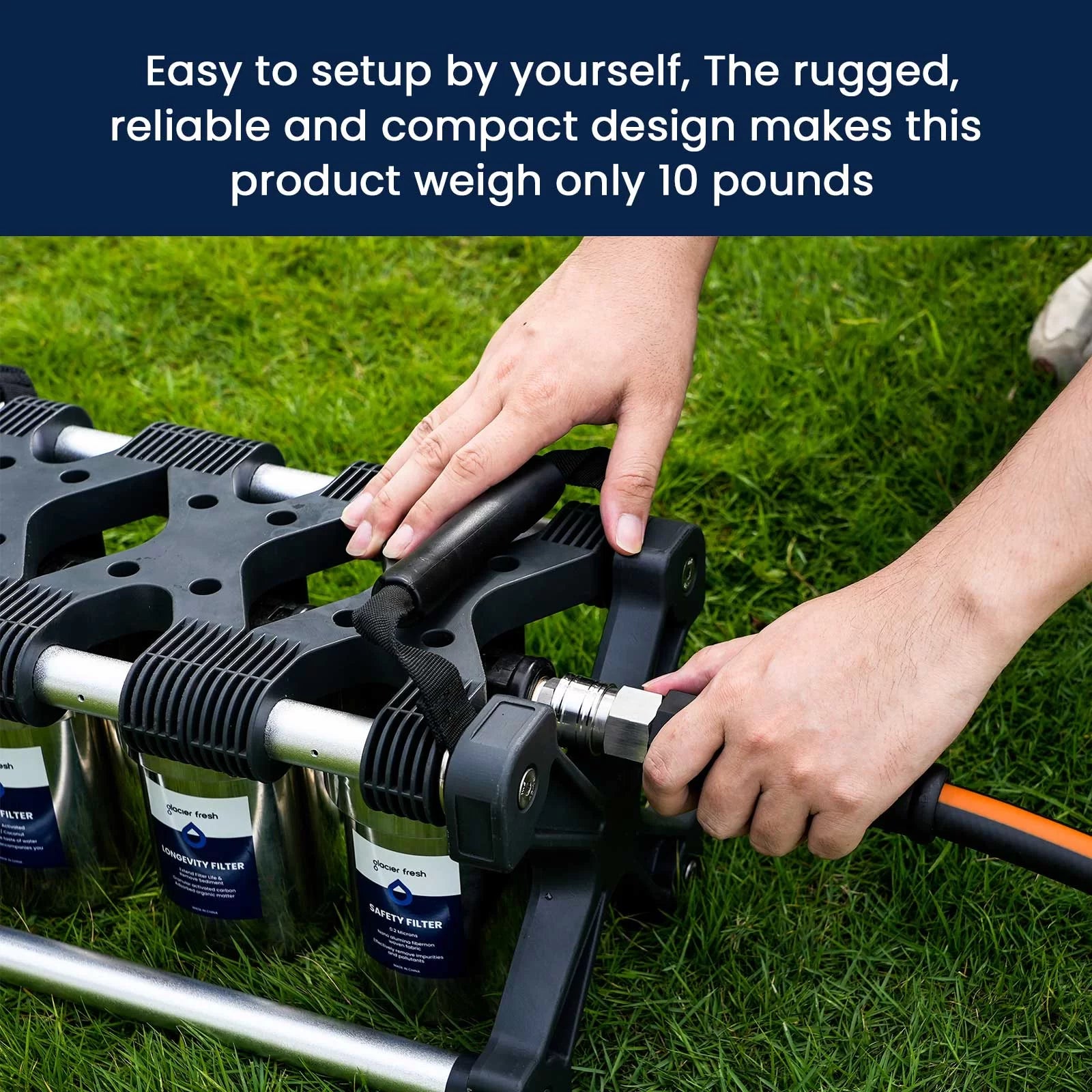 AUQAGO RV Water Filter System, 3 Stage Premium RV Water Filtration System, for RVs, Campers
