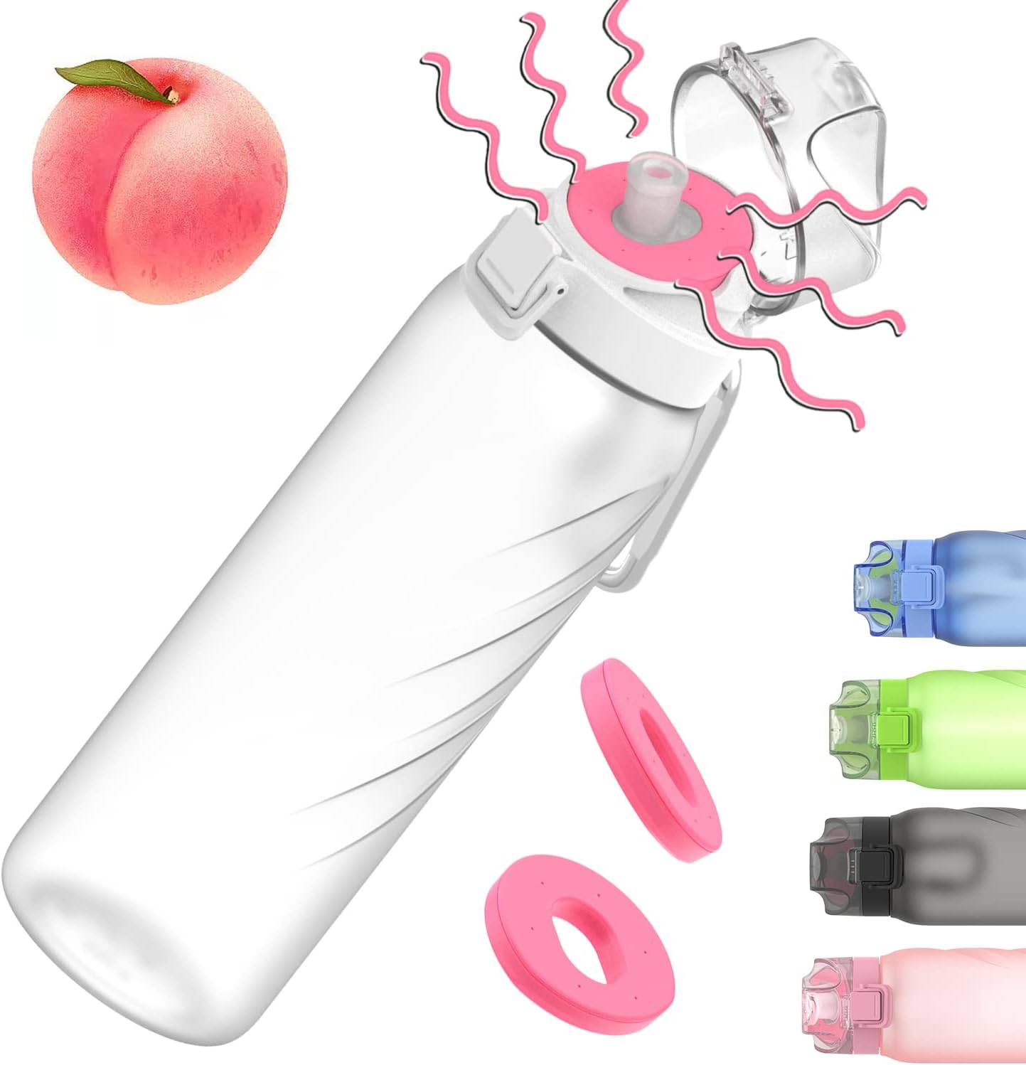 JMEY-Flasche mit Aromakapseln, 32 oz Duftwasserbecher mit Strohhalm – BPA-frei, auslaufsicher, geeignet für Reisen, Fitnessstudio, Zuhause, im Freien und in der Schule