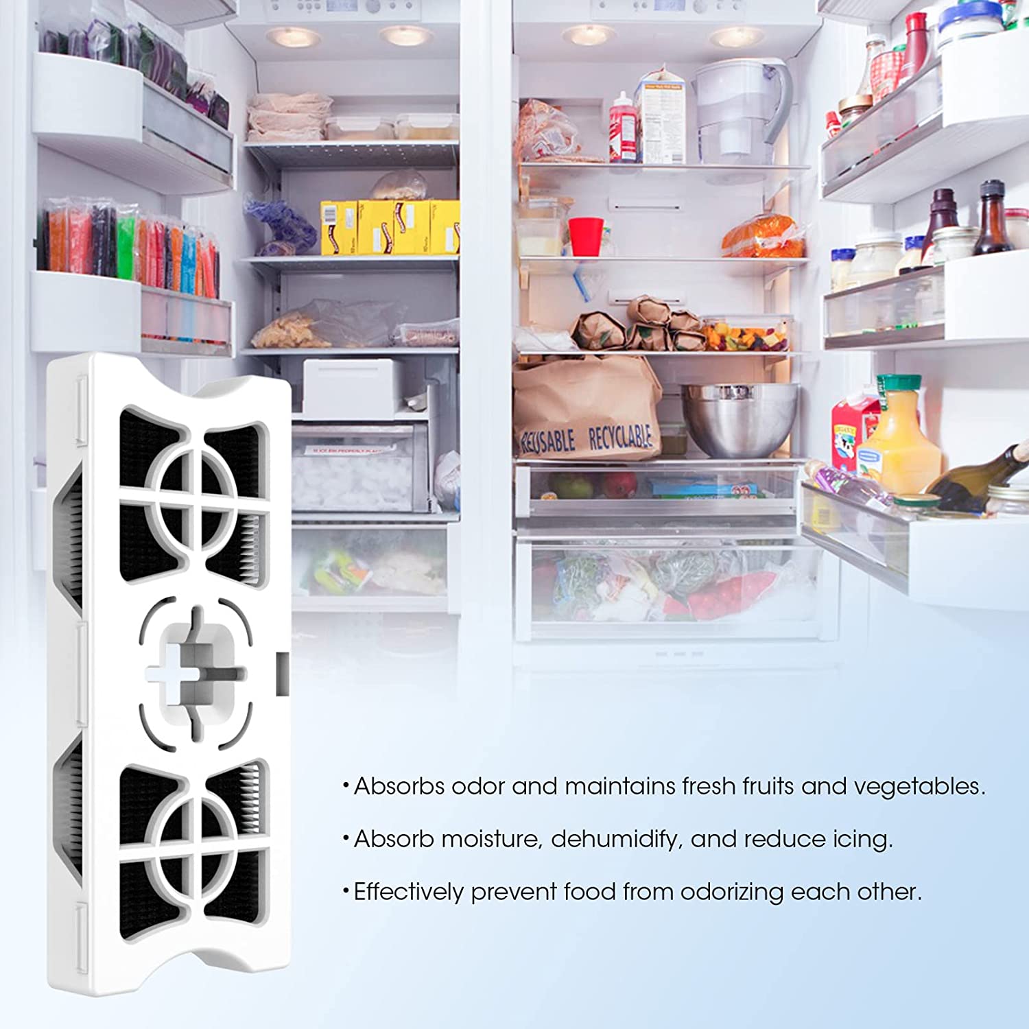 Glacier Fresh Compatible with Frigidaire FRGPAAF2 PureAir Air Filter, FRFC2323AS, FRFC232LAF, FRFC233LAF, FRFG2323AF, FRFN2823AS