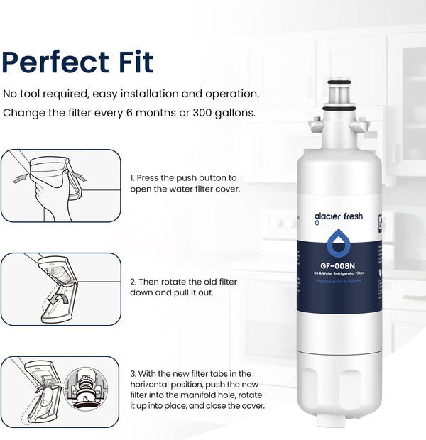 Ersatz für Beko 4874960100 Wasserfilter von Glacier Fresh Kühl-/Gefrierschrank-Wasserfilter