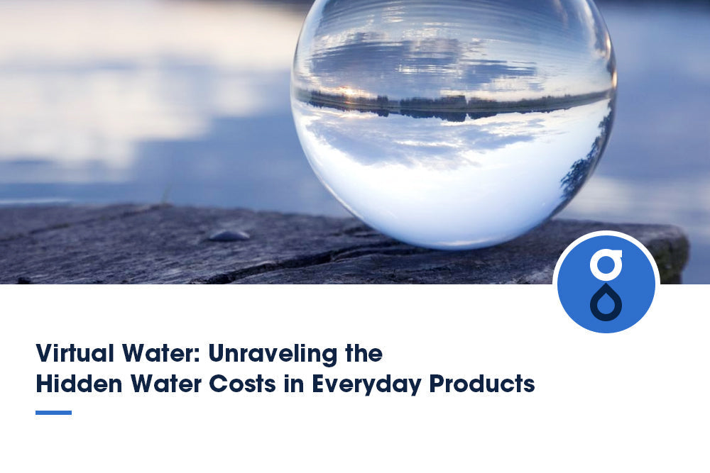 A crystal ball reflecting a landscape, symbolizing the hidden water costs in everyday products and the need for sustainable water management