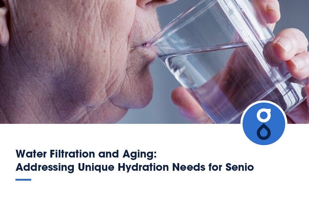 A senior drinking filtered water, showcasing the direct benefit of clean hydration