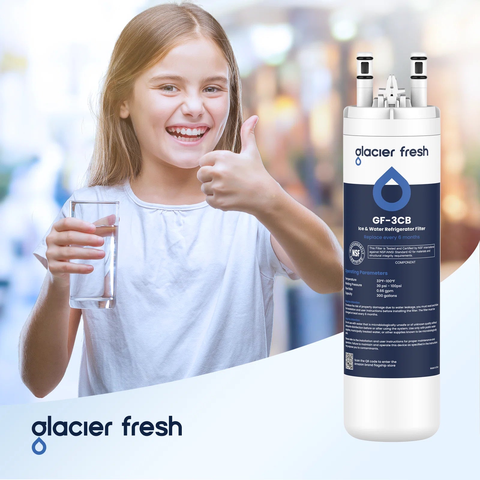 GlacierFresh GF-3CB Water Filter Replacement for Frigidaire WF3CB, PureSource 3