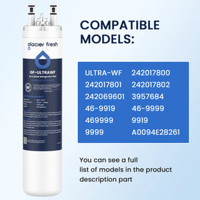 GlacierFresh Replacement for Frigidaire Ultrawf,Pure Source Ultra, Kenmore 9999 Water Filter