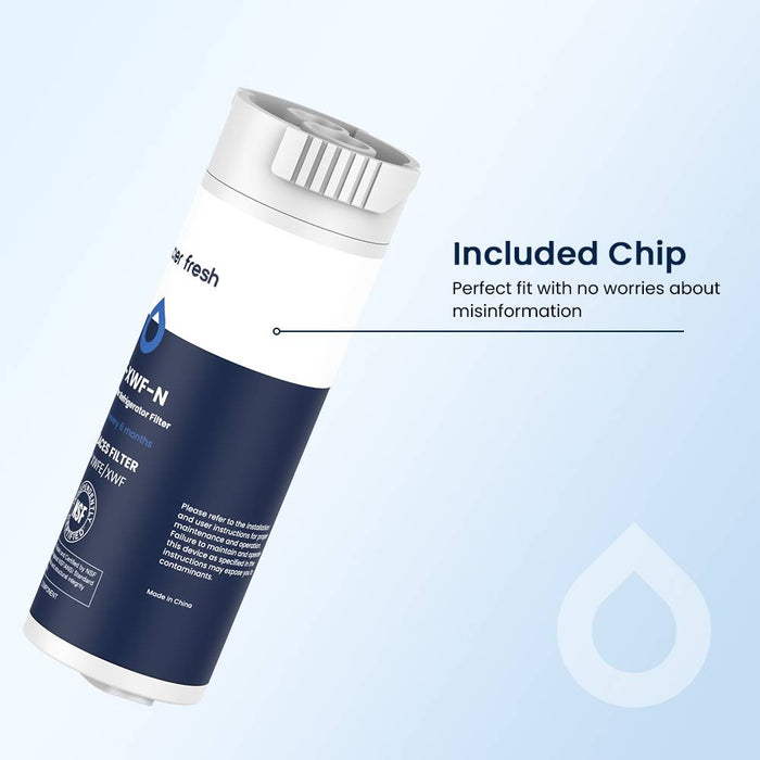 Glacierfresh XWFE Water Filter Compatible with GE Refrigerator(with rfid chip)
