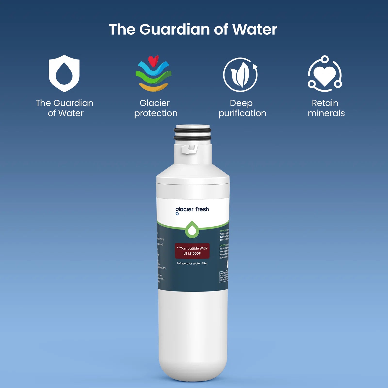NSF IAPMO 53 Certified GF1000P Filter Replacement for LG LT1000P & ADQ747935 Water Filter