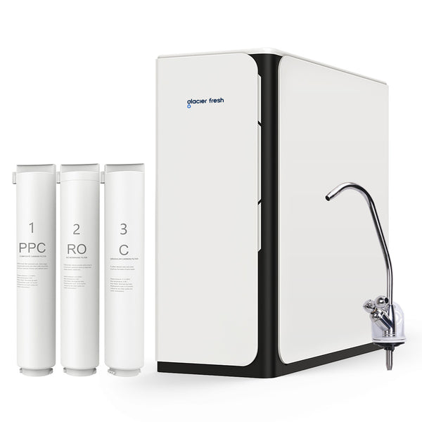 Tankless RO System, UnderSink Reverse Osmosis System, No Electric Drive- Glacierfresh U01