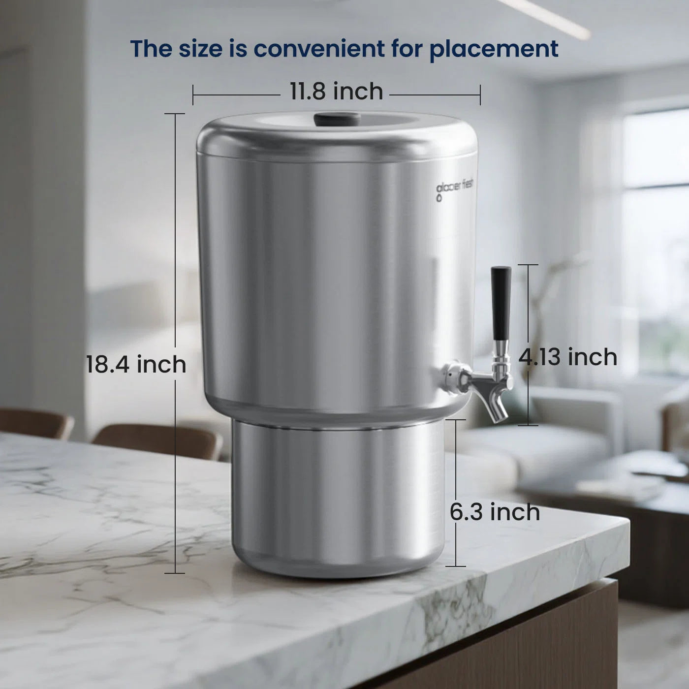 glacierfresh countertop water filter system siza