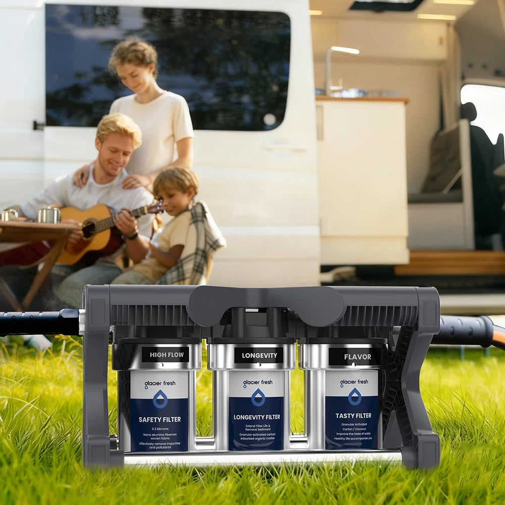 GlacierFresh AUQAGO 3-Stage RV Water Filter System - Premium Filtration for RVs & Campers