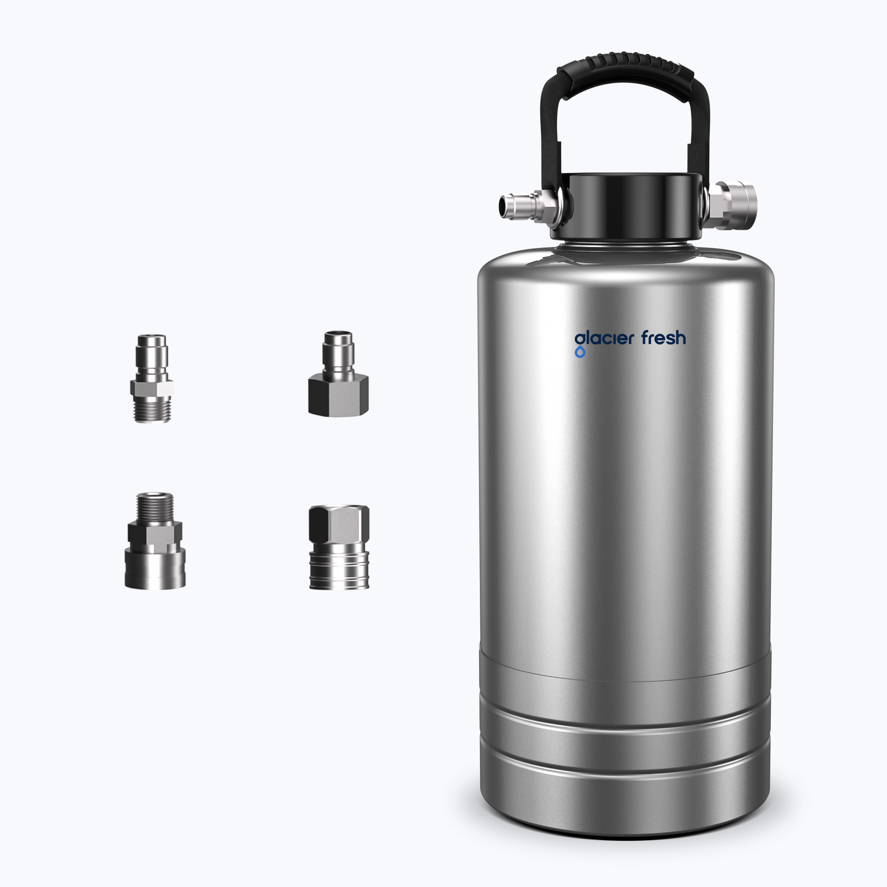 Glacierfresh Portable RV Water Softener, 16,000 Grain with Stainless Steel Garden Hose Quick Connects for RVs