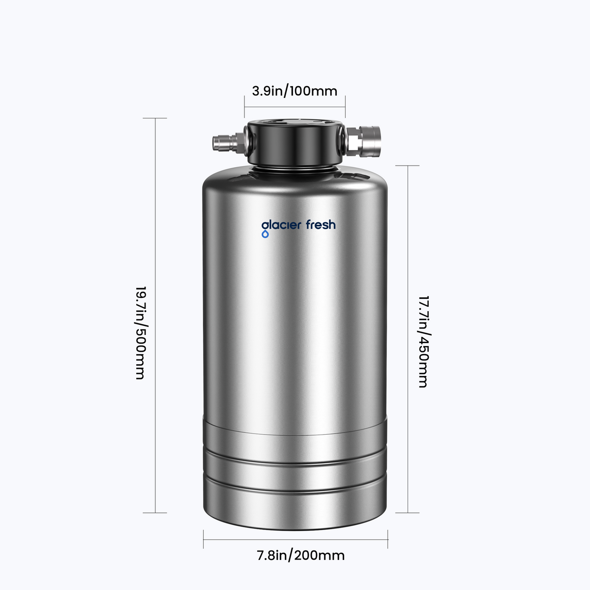 Glacier Fresh Portable RV Water Softener, 16,000 Grain with Stainless Steel Garden Hose Quick Connects for RVs