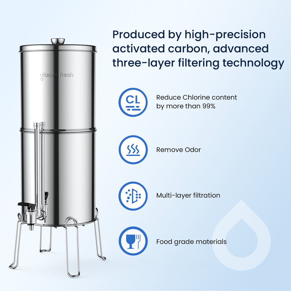 Bucket Filter System Stainless Steel Gravity Water Filter System | 6 Filters Included