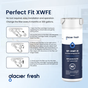 Glacier Fresh Compatible with GE XWFE Refrigerator Water Filter(with chip)