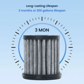 Filter with lifespan indication on a blue background