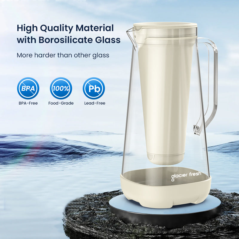 Glacierfresh Water Pitcher 7 Cup with Membrane and Activated Carbon Filter
