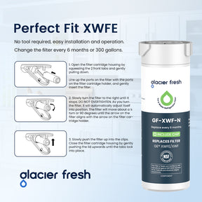 Glacier Fresh Ersatz für GE XWF Kühlschrank-Wasserfilter, 2er-Pack