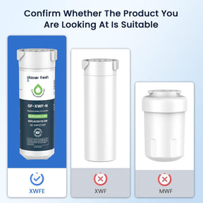 Glacierfresh GF-XWF-N Water Filter Compatible with GE XWFE Water Filter(with RFID chip)