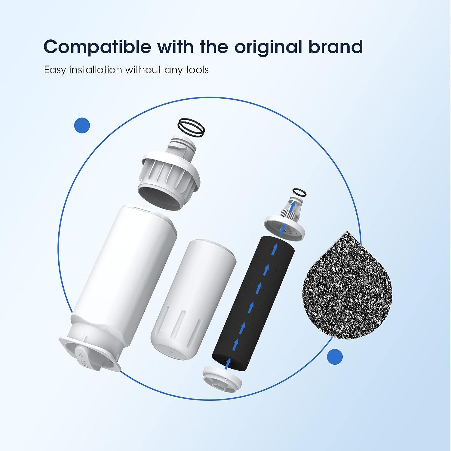 Glacier Fresh Compatible with HAF-QIN, HAF-QIN/EXP Refrigerator Water Filter, 3-Pack