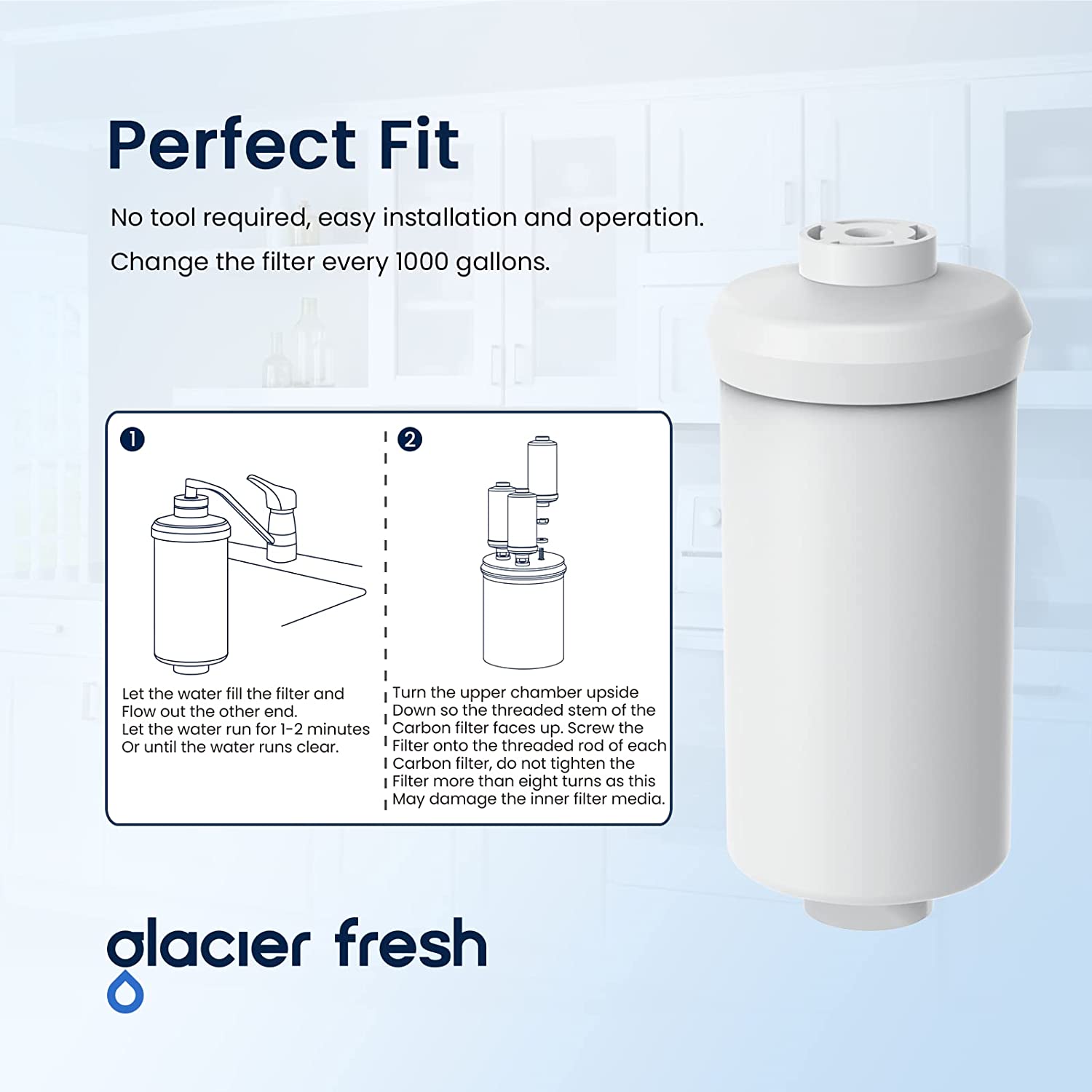 Glacier Fresh BB9-2 Black Purification and PF-2 Fluoride Reduction Water Filter