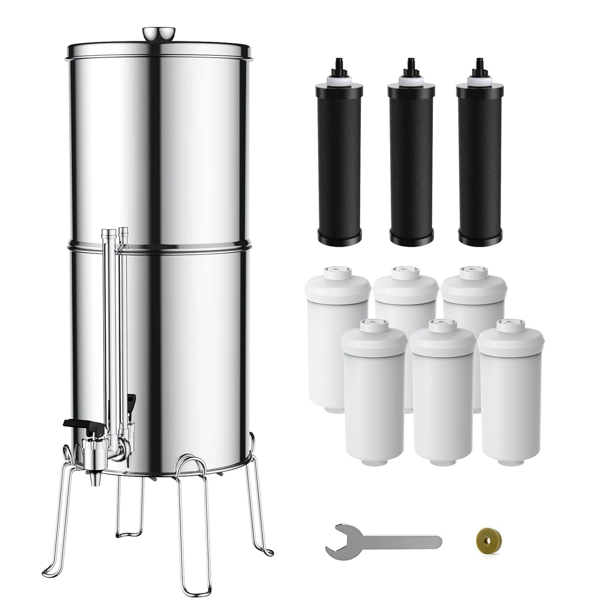 Glacier Fresh Gravity-fed Water Filter System, 3G Stainless-Steel