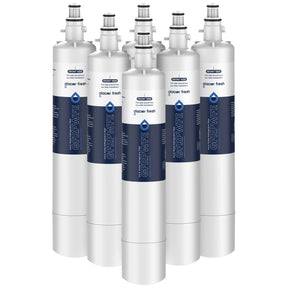 Set of six Glacier Fresh water filters on a white background