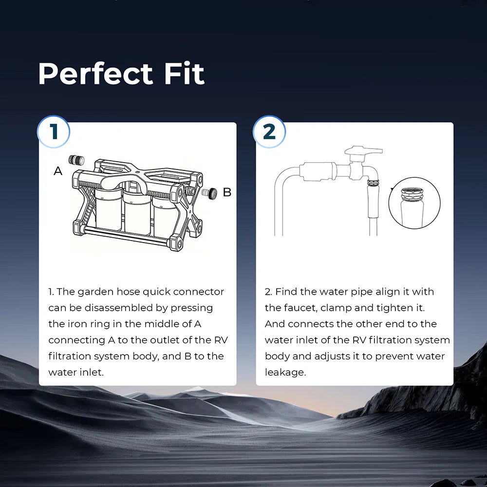 GlacierFresh AUQAGO 3-Stage RV Water Filter System - Premium Filtration for RVs & Campers