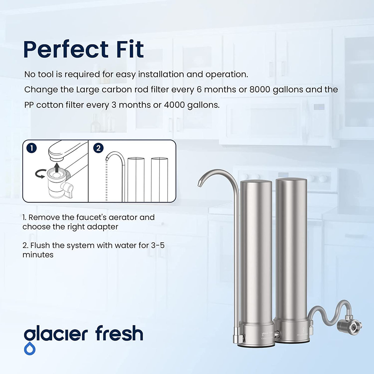Glacier Fresh Countertop Filter System: Clean & Fresh Water