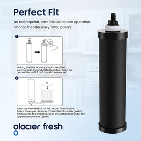 Glacier Fresh BB9-2 Black Purification and PF-2 Fluoride Reduction Water Filter