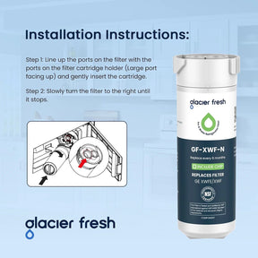Glacierfresh GF-XWF-N Water Filter Compatible with GE XWFE Water Filter(with RFID chip)
