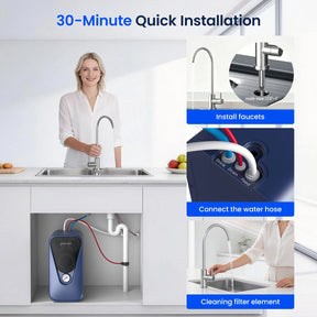 GlacierFresh U03 800GPD Undersink Reverse Osmosis System | 7-Stage RO Water Filter System | Reduce PFAS/PFOS