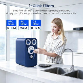 GlacierFresh U03 800GPD Undersink Reverse Osmosis System | 7-Stage RO Water Filter System | Reduce PFAS/PFOS