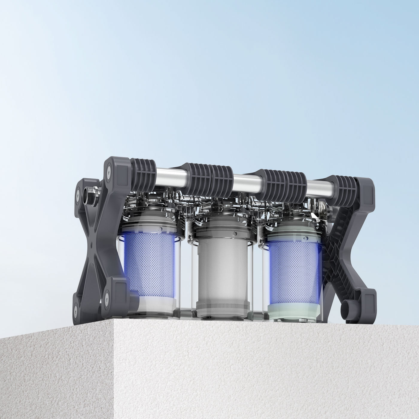 RV Water Filter System, 3 Stage Premium RV Water Filtration System, for RVs, Campers Made by Glacier Fresh