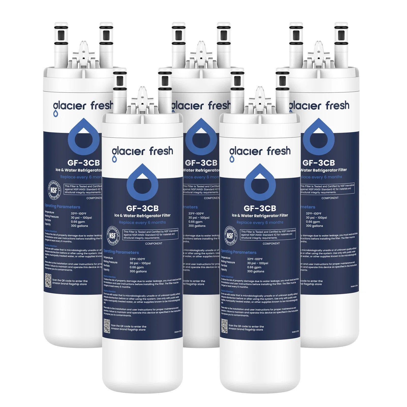 GlacierFresh GF-3CB Water Filter Replacement for Frigidaire WF3CB, PureSource 3